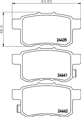 HELLA PAGID 8db355013631 -  Комплект тормозных колодок, дисковый тормоз